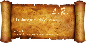 Lindmayer Rózsa névjegykártya