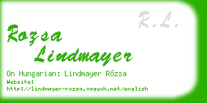 rozsa lindmayer business card